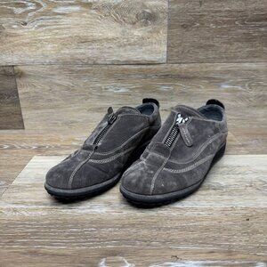 Stuart Weitzman Brown Suede Top Zip Casual Shoes Women's Size 6